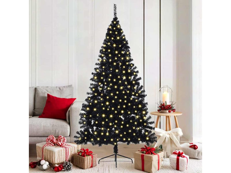  Sapin de noël, arbre de noël artificiel pré-éclairé noir 180 cm pvc cf61351  - Conforama B