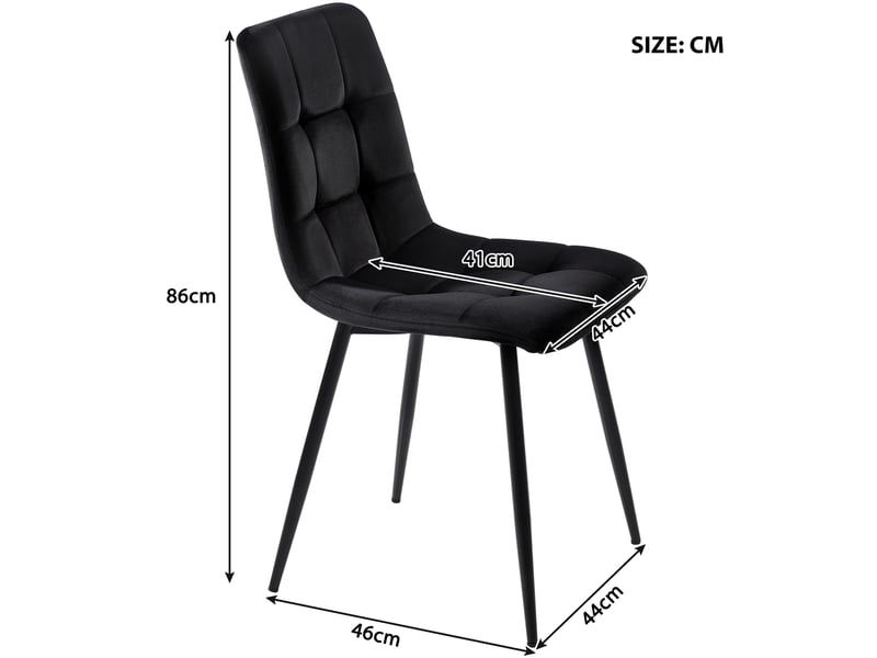  Ensemble repas 5 pièces table avec plateau mdf à motif marbre et pieds métal réglables 4 chaises velours noir  - Conforama D