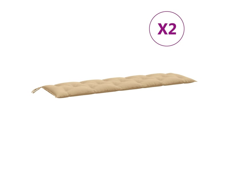  Lot de 2 coussins de banc de jardin, coussins d'assise beige mélangé tissu cf58631  - Conforama D