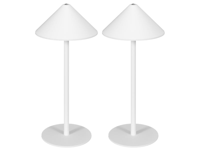 Lot de 2 lampes de table tactiles, métal blanc, 3 couleurs, rechargeables usb-ac, salon et chambre - Conforama A