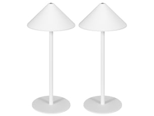 Lot de 2 lampes de table tactiles, métal blanc, 3 couleurs, rechargeables usb-ac, salon et chambre