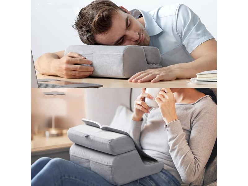  Coussin de support pour tablette multi-angle – gris  - Conforama C