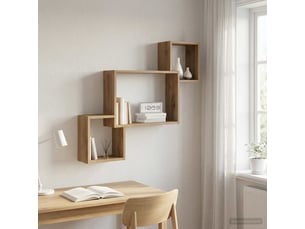Étagère flottante, étagère suspendue montage mural chêne artisanal 91,5 x 15 x 76 cm cf42484