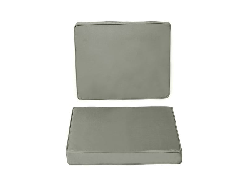  Ensemble de 2 coussins d'assise, 56 x 52 cm, housse en tissu avec fermeture éclair, épaisseur 7 cm, lavable, gris foncé  - Conforama A