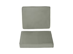 Ensemble de 2 coussins d'assise, 56 x 52 cm, housse en tissu avec fermeture éclair, épaisseur 7 cm, lavable, gris foncé