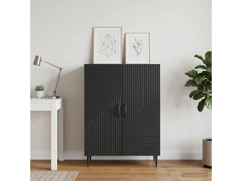  Buffet - bahut - meuble de rangement noir 66 x 34,5 x 89,5 cm bois d'ingénierie  - Conforama D