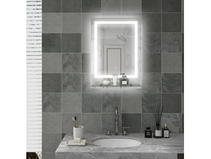 Miroir de salle de bains lumineux 70x50 cm anti-buée ip44 avec touche et mémoire transparent