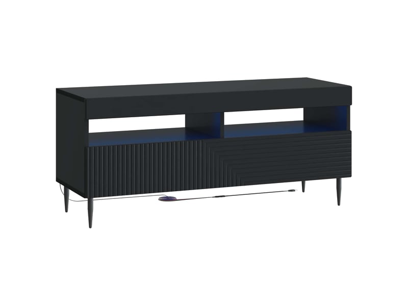  Ensemble de 3 meubles tv led noir bois d'ingénierie shl33178  - Conforama E