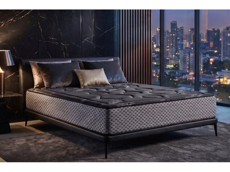  Matelas viscosoft titanium black multizone - 90x180 cm - fermeté medium- moonia  - Conforama B