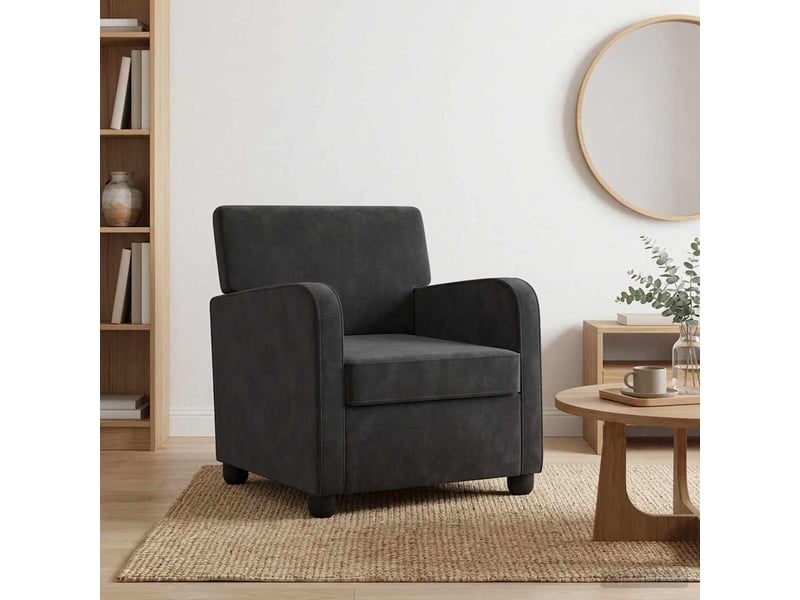  Vidaxl fauteuil noir velours  - Conforama B