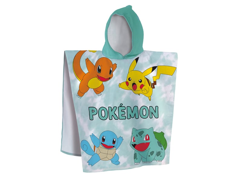  Cape de bain imprimée 100% coton, pokemon green 60x120cm  - Conforama A