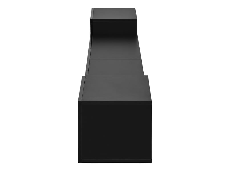  Meuble tv suspendu noir brillant 245 cm - éclairage led multicolore rangement fermé  - Conforama R