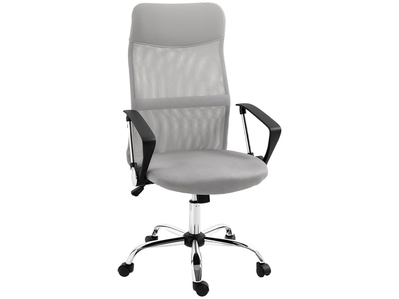  Fauteuil de bureau ergonomique, chaise bureau, tissu maille, 63x65x119cm, gris  - Conforama A