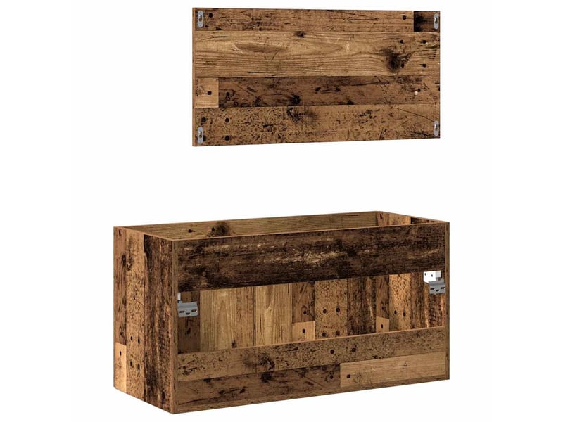 Armoire de salle de bain, cabinet de salle de bain et miroir vieux bois bois d'ingénierie cf65083  - Conforama E