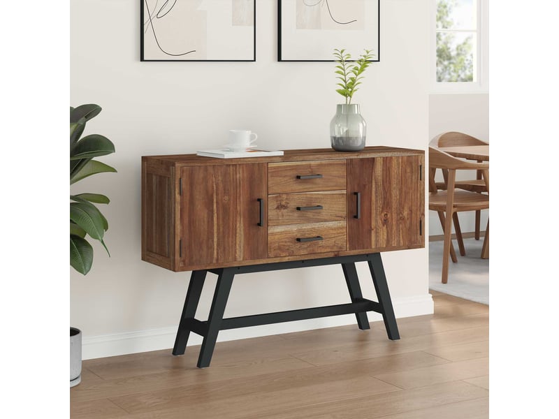  Meuble tv - banc tv - meuble de rangement 110 x 30 x 75 cm naturel bois de teck massif  - Conforama D