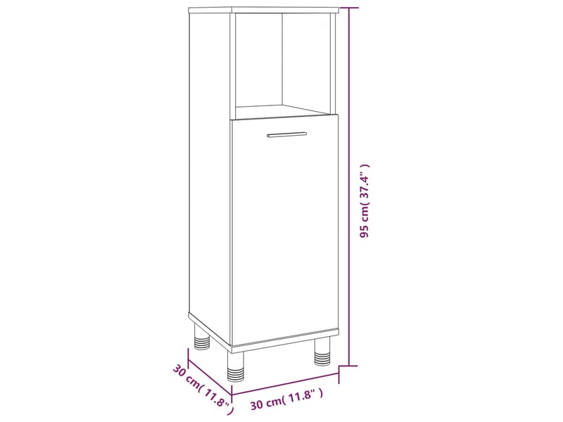  Ensemble d'armoires de salle de bain 3 pcs sonoma gris cf63013  - Conforama E