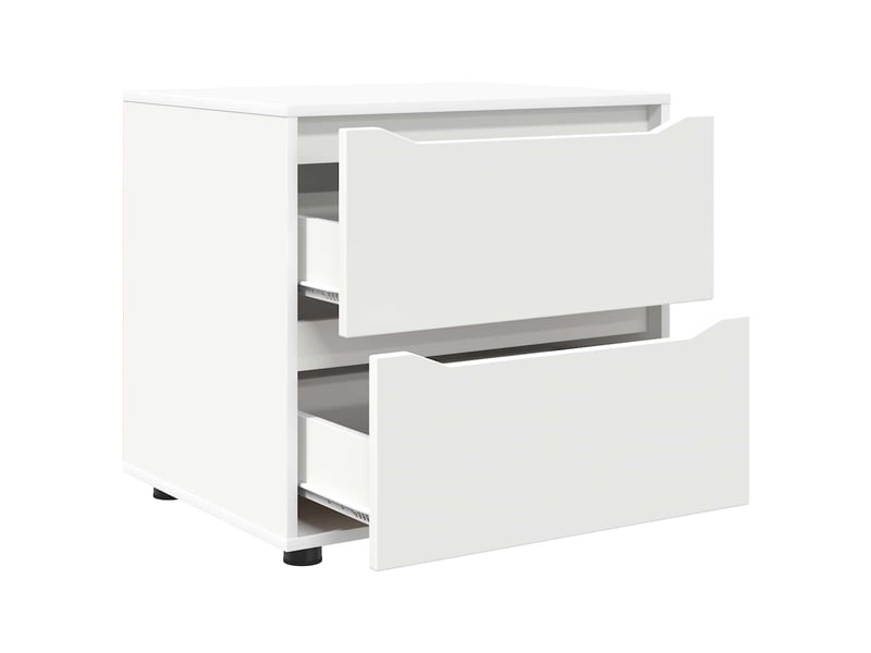 Armoire de rangement, commode de rangement 60 x 48 x 57 cm bois d'ingénierie blanc  - Conforama E