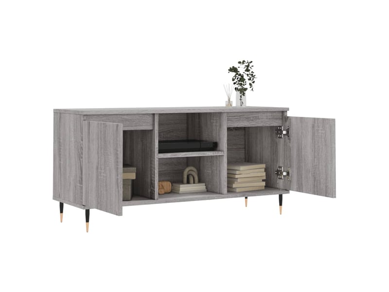  Meuble tv - banc tv - meuble de rangement sonoma gris 104x35x50 cm bois d'ingénierie  - Conforama D