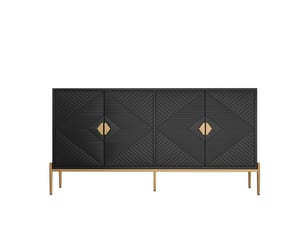 Buffet 4 porte(s)  0 tiroir(s) BGSRYAO  - 162 cm coloris noir 