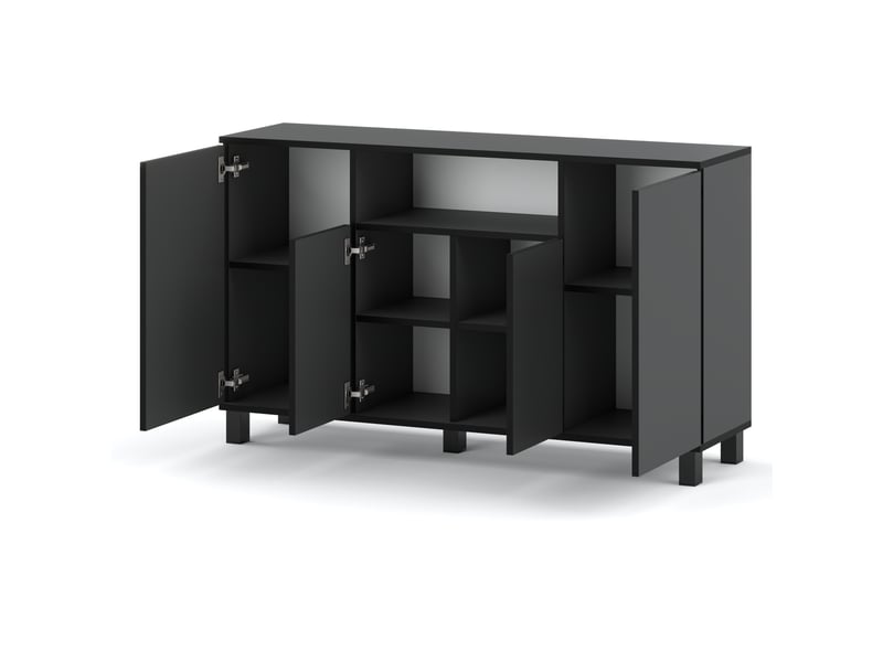 Grande commode 140 cm stiv-meubles gris mat - meuble de rangement, buffet, meuble tv 140 x 35 x 80 cm BEST4D_SZMSZM - Conforama B