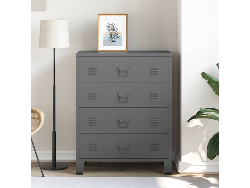  Armoire à tiroirs, commode industrielle anthracite 78x40x93 cm métal  - Conforama C