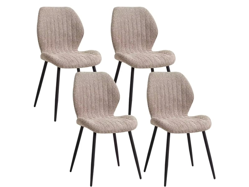 Lot de 4 chaises de salle à manger 48x42x86 cm métal marron  - Conforama A