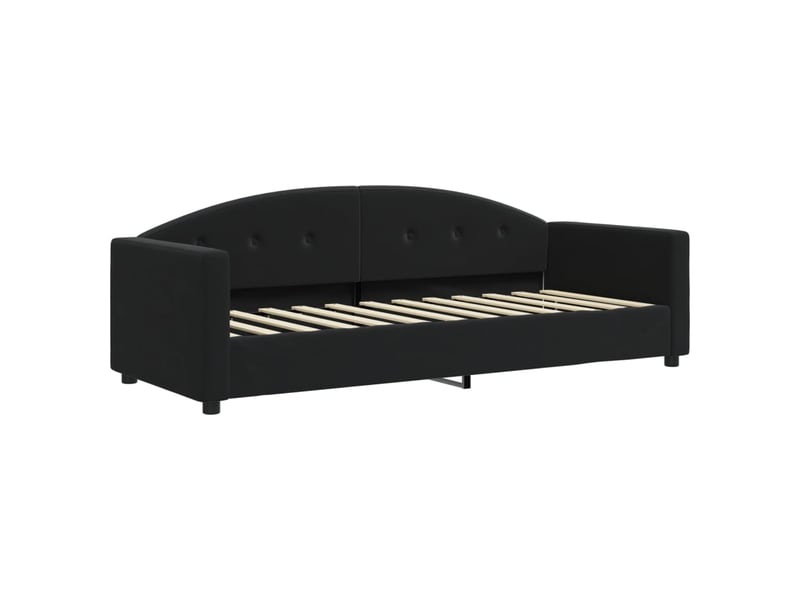  Lit simple- lit adulte -  lit de jour avec matelas noir 80x200 cm velours  - Conforama B