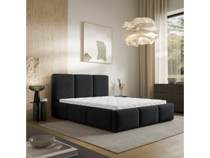 Lit coffre 200x200 cm <strong>MASSENO</strong>  <strong></strong> coloris noir