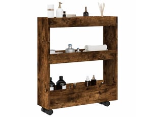 Chariot de rangement étroit pour bureau 3 niveaux chêne fumé shl6343