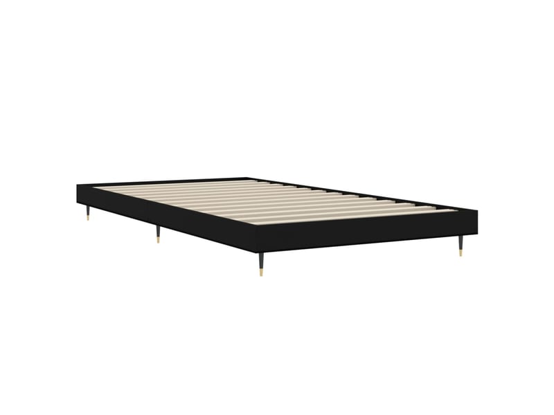  Lit simple- lit adulte -  cadre de lit sans matelas noir 90x200 cm bois d'ingénierie  - Conforama D
