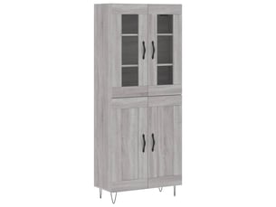 Buffet haut - bahut - meuble de rangement sonoma gris 69,5x34x180 cm bois d'ingénierie