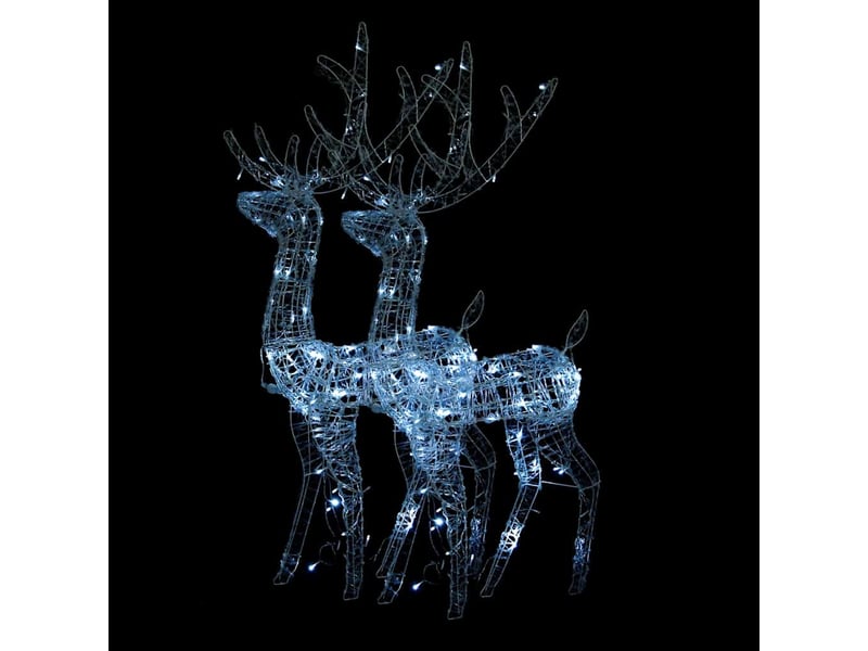  Décorations de noël de renne acrylique 2 pcs 128 cm blanc froid  - Conforama A