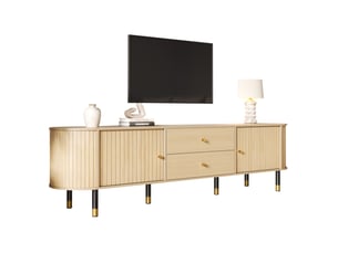 Meuble tv coloris naturel 180 cm <strong>MIVRAY </strong> <strong></strong>