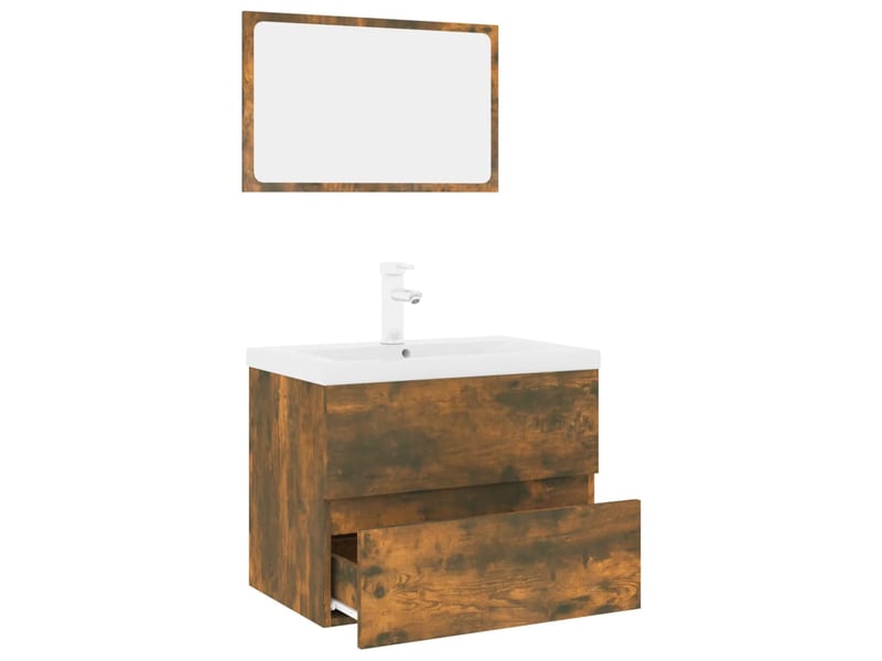  Meubles de salle de bain, armoire salle de bain chêne fumé bois d'ingénierie cf65462  - Conforama E