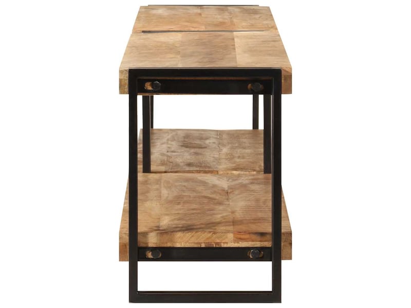  Meuble tv - banc tv - meuble de rangement 200x30x40 cm bois massif de manguier  - Conforama C