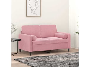 Lot de 2 coussins décoratifs rose ø15x50 cm velours cf60886