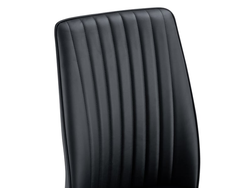  Set de 4 chaises 43x42,5x92,5 cm de salle à manger en cuir pu noir avec pieds métalliques dorés, dossier adapté  - Conforama E