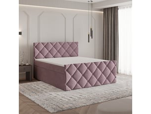Lit avec rangement 180x200 cm <strong>MASSENO</strong> <strong></strong> coloris rose