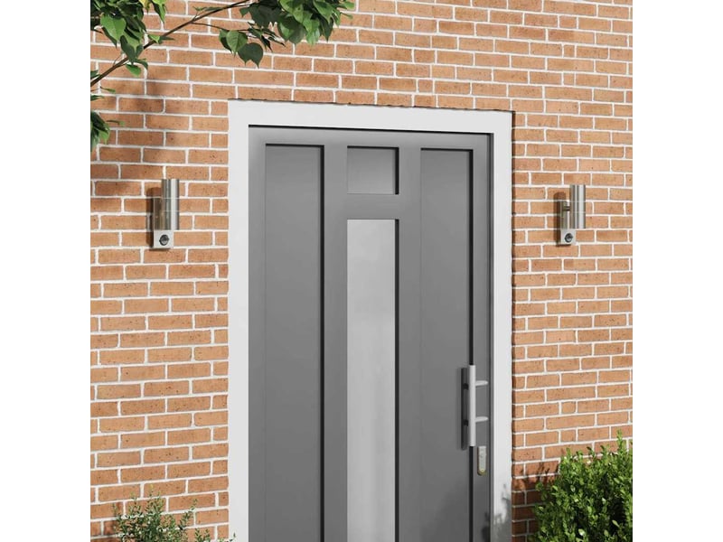 2 pièces applique murale extérieure argenté 7x10x22 cm shl83758  - Conforama B