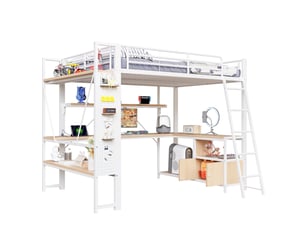 Lit mezzanine 140x200 cm ROLIPO coloris blanc