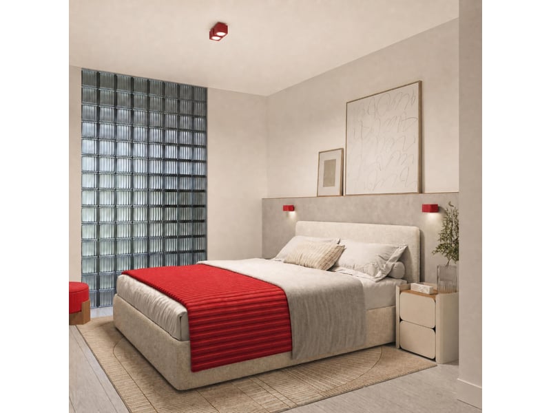  Plafonnier riff 2 rouge gx53 aluminium moderne 8x20.5x10cm SL.3089 - Conforama C