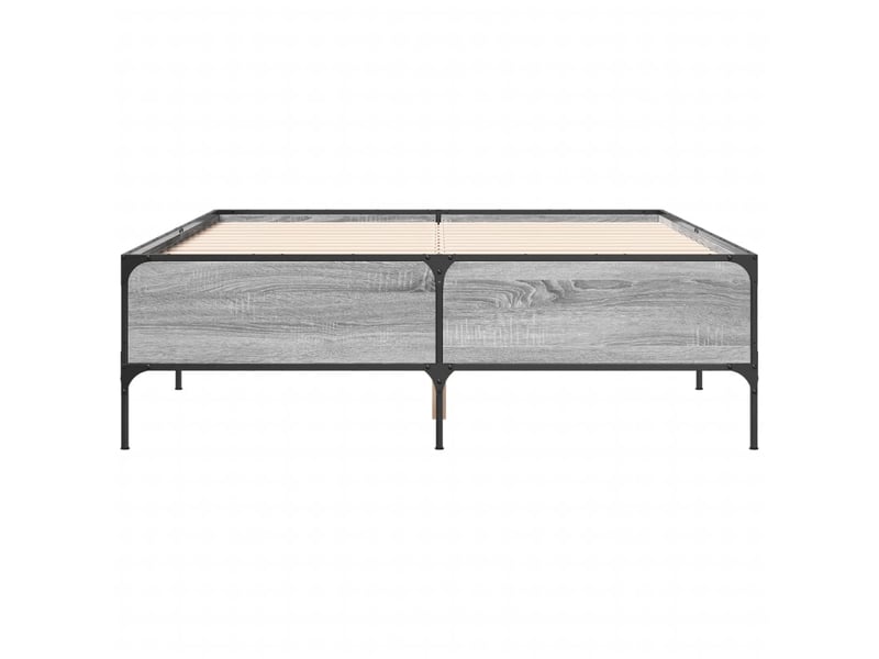  Lit double- lit adulte -  cadre de lit sans matelas sonoma gris 135x190 cm  - Conforama C