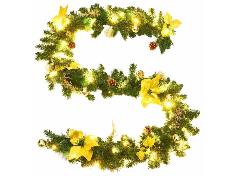  Guirlande de noël avec lumières led vert 2,7 m pvc  - Conforama D