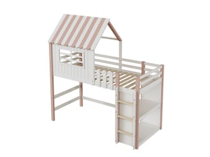 Lit mezzanine 90x200 cm OKWISH coloris rose