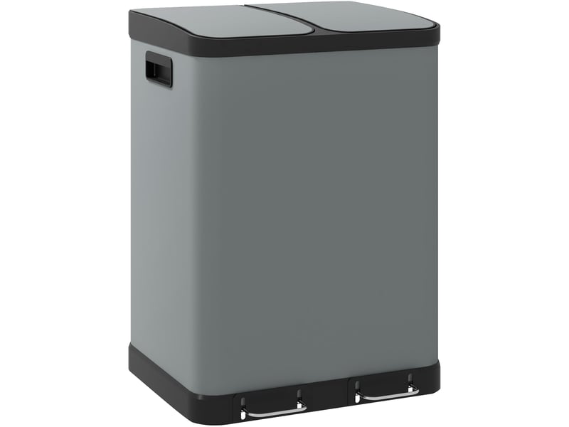  Poubelle de tri 30 l 48,8 x 39,5 x 67 cm à pédale grise  - Conforama A