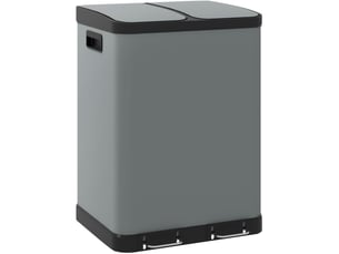 Poubelle de tri 30 l 48,8 x 39,5 x 67 cm à pédale grise