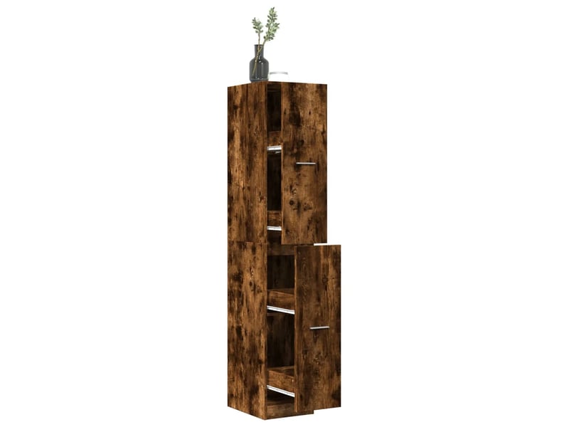  Meuble de rangement, armoire d'apothicaire chêne fumé 30x41x174,5 cm bois ingénierie  - Conforama B