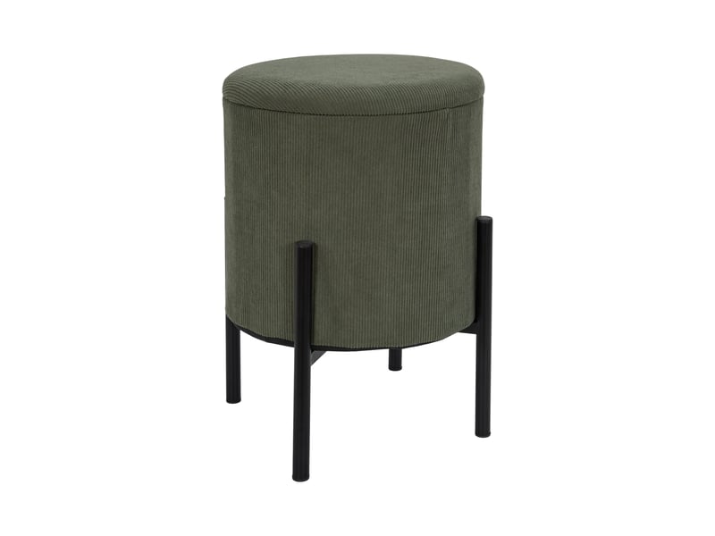 Lot de 4 poufs - home deco factory - jules - rangement - cotelet - vert  - Conforama A
