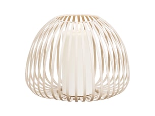 Lanterne stoense en métal beige à bandes ø25x20 cm
