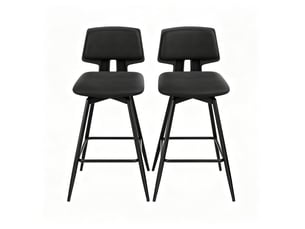 tabouret de bar <strong>HAUSS SPOLE</strong> - noir hauteur d'assise 65.5 cm vendu Par paire